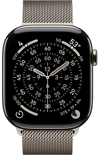 Apple Watch Series 11 46mm Natural Titanium Case with Milanese Loop Natural