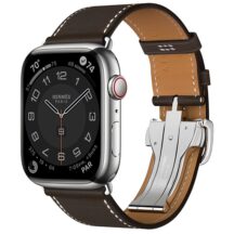 Apple Watch Hermes Series 9 45mm Silver Stainless Steel Case with Single Tour Deployment Buckle, Ebene (серый)