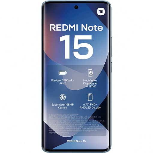 Смартфон Redmi Note 15 4G 8/256Гб, синий