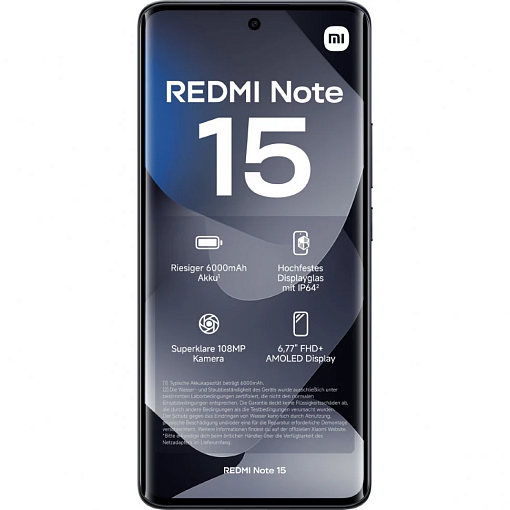 Смартфон Redmi Note 15 4G 6/128Гб, черный