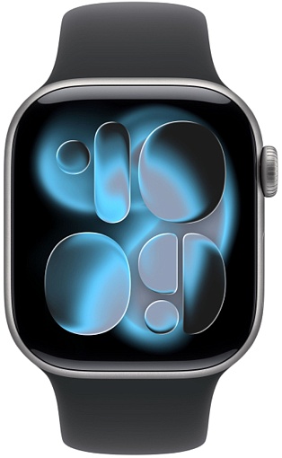 Apple Watch Series 11 46mm Space Gray Aluminum Case with Sport Band Black (MEV44/MEV04)