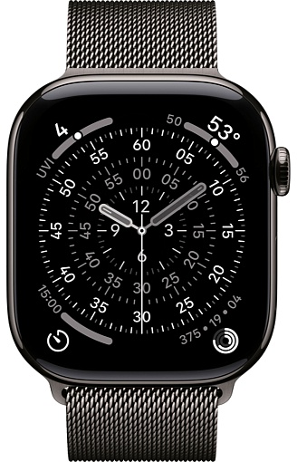Apple Watch Series 11 46mm Slate Titanium Case with Milanese Loop Slate