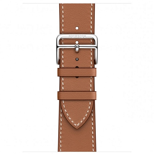 Apple Watch Hermes Series 11 42mm Silver Titanium Case with Single Tour, Gold
