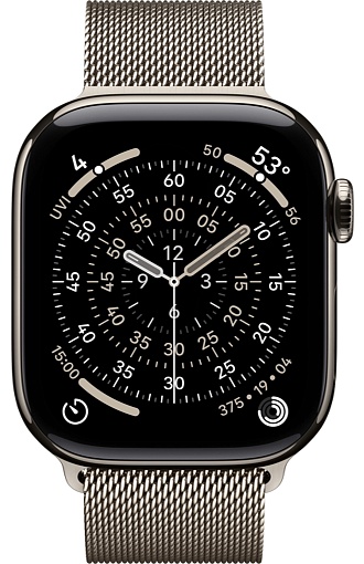 Apple Watch Series 11 42mm Natural Titanium Case with Milanese Loop Natural